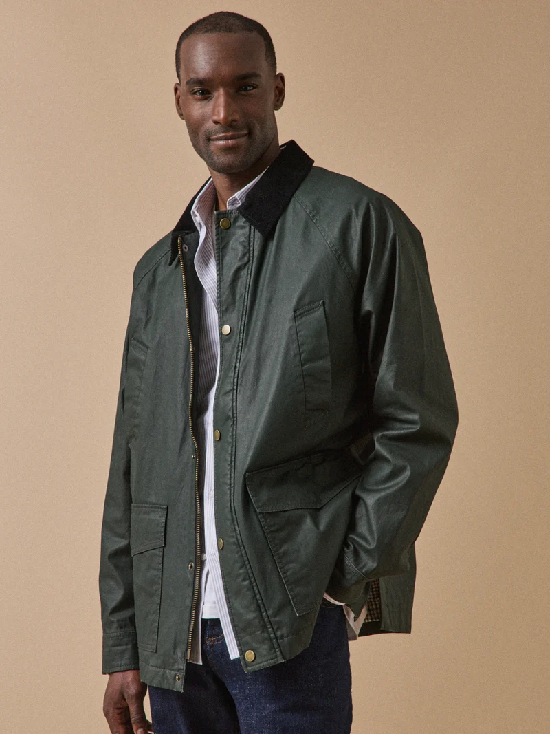 Herrenjacke aus beschichteter Baumwolle