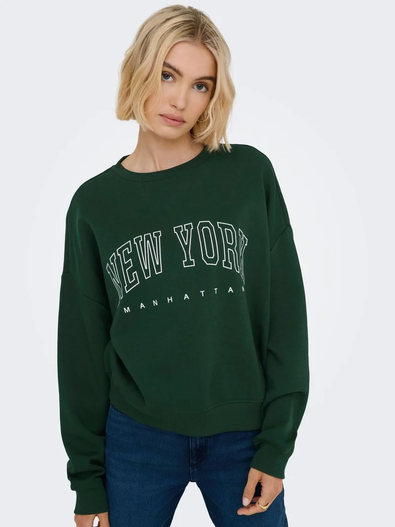 ONLSWEAT LIFE L/S CREW O.SIZE STATE NOOS