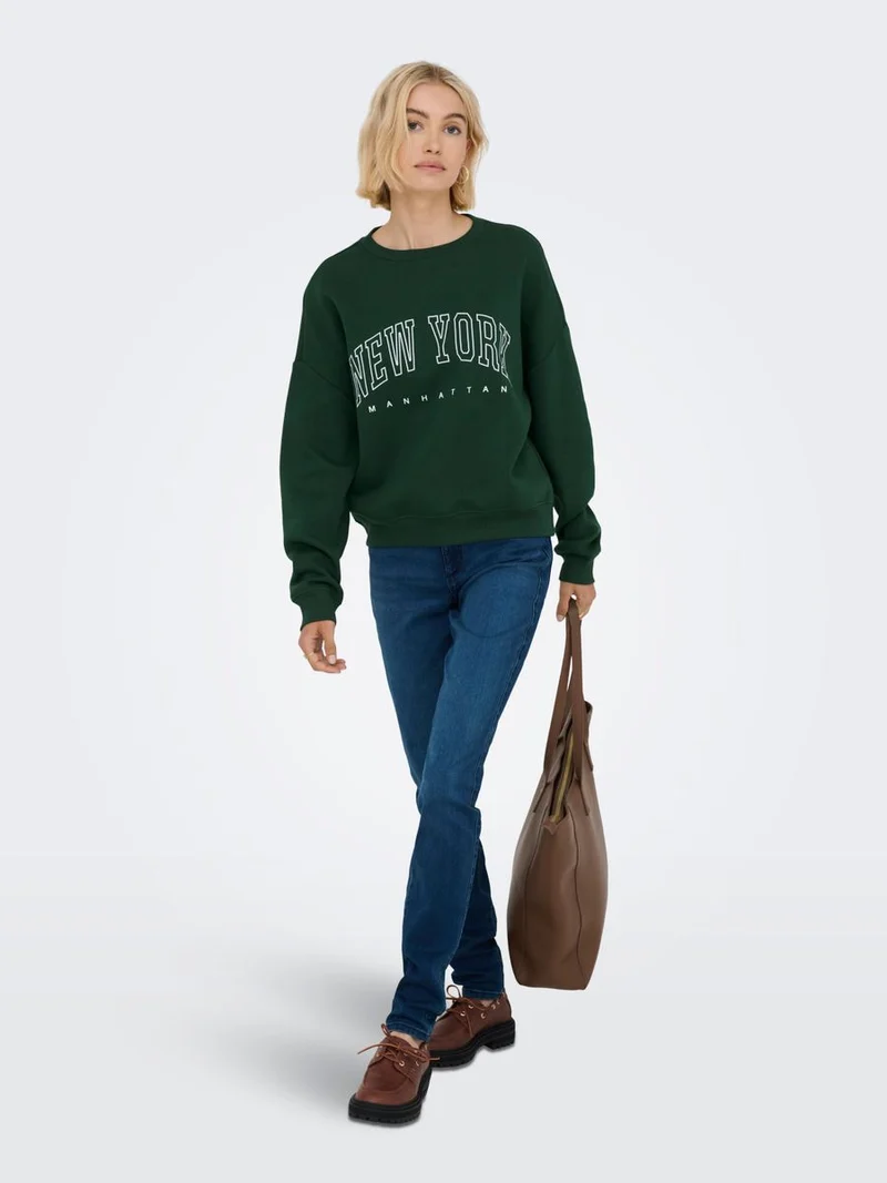 ONLSWEAT LIFE L/S CREW O.SIZE STATE NOOS