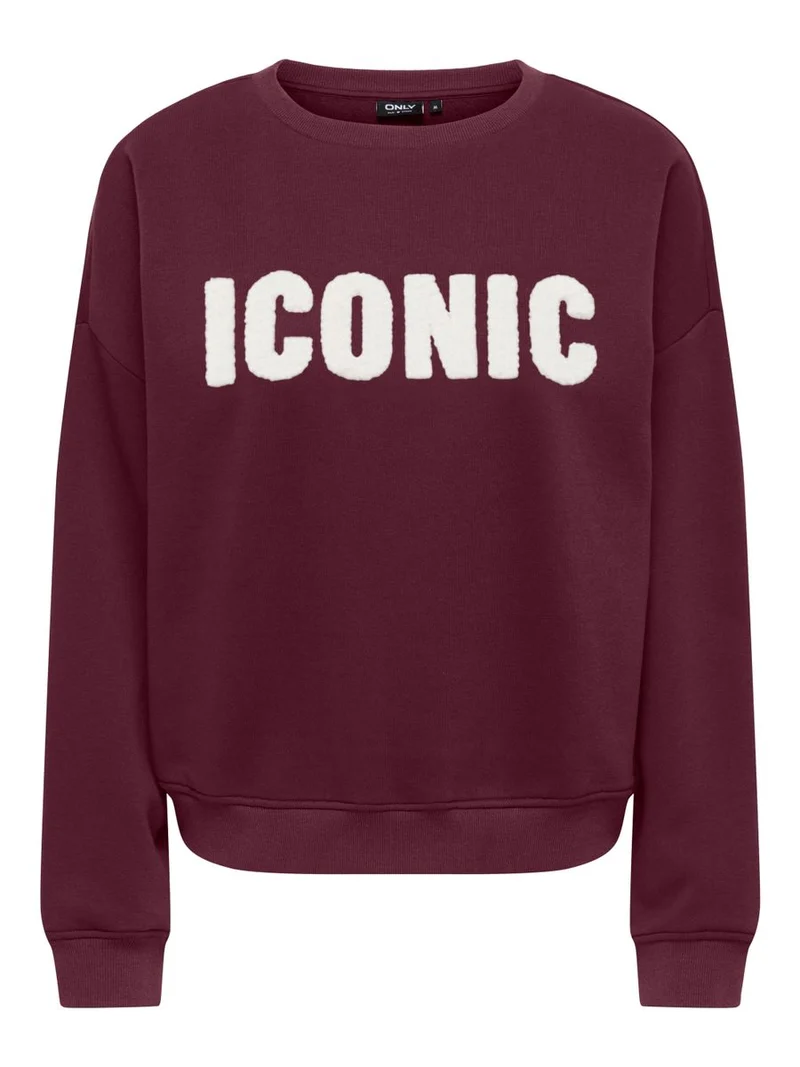 ONLSWEAT LIFE L/S CREW O.SIZE STATE NOOS