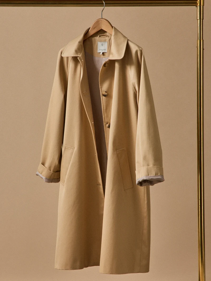 Langer Damen-Trenchcoat aus Bio-Baumwolle