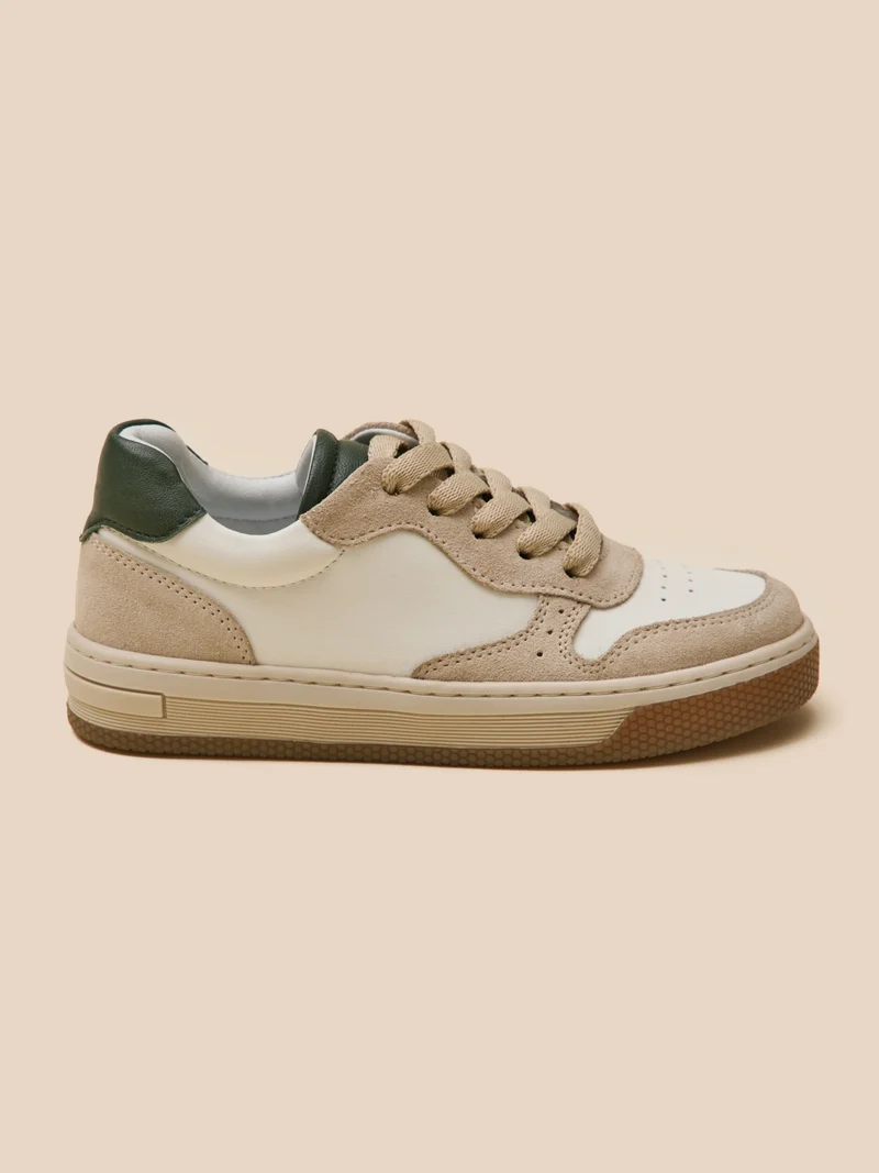 Jungen-Sneaker aus Leder, zweifarbig