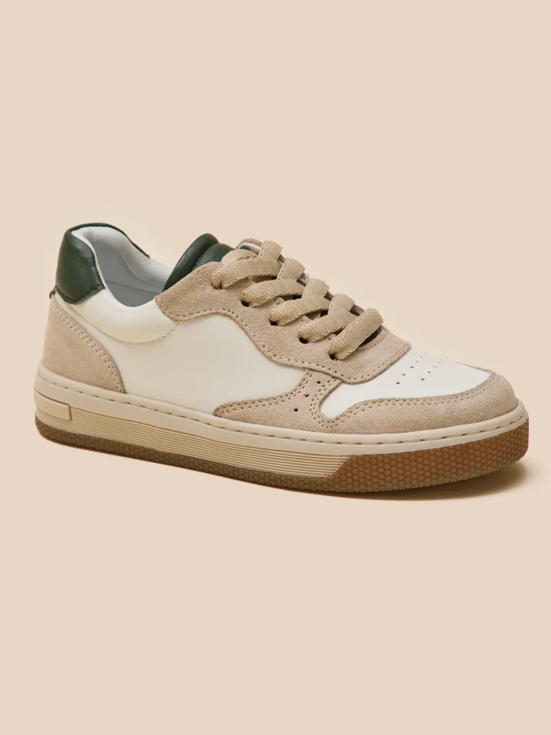 Jungen-Sneaker aus Leder, zweifarbig