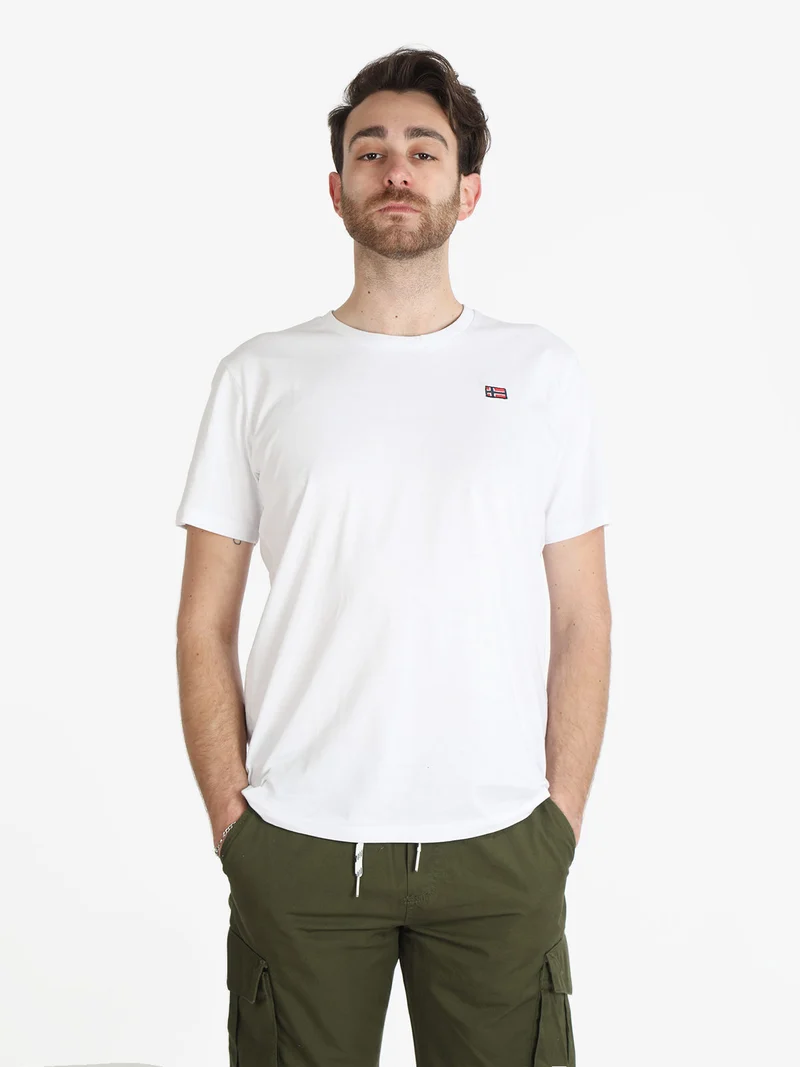 T-shirt uomo in cotone manica corta - bianco