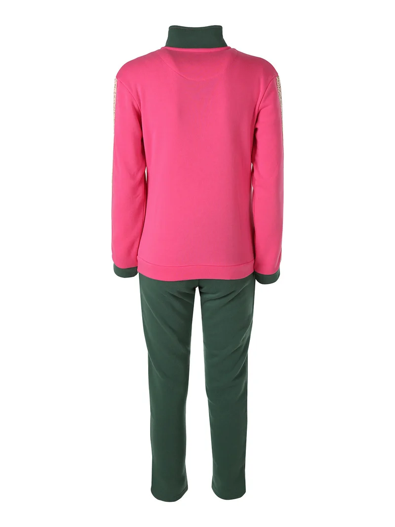 Completo tuta donna felpata 2 pezzi full zip - fucsia