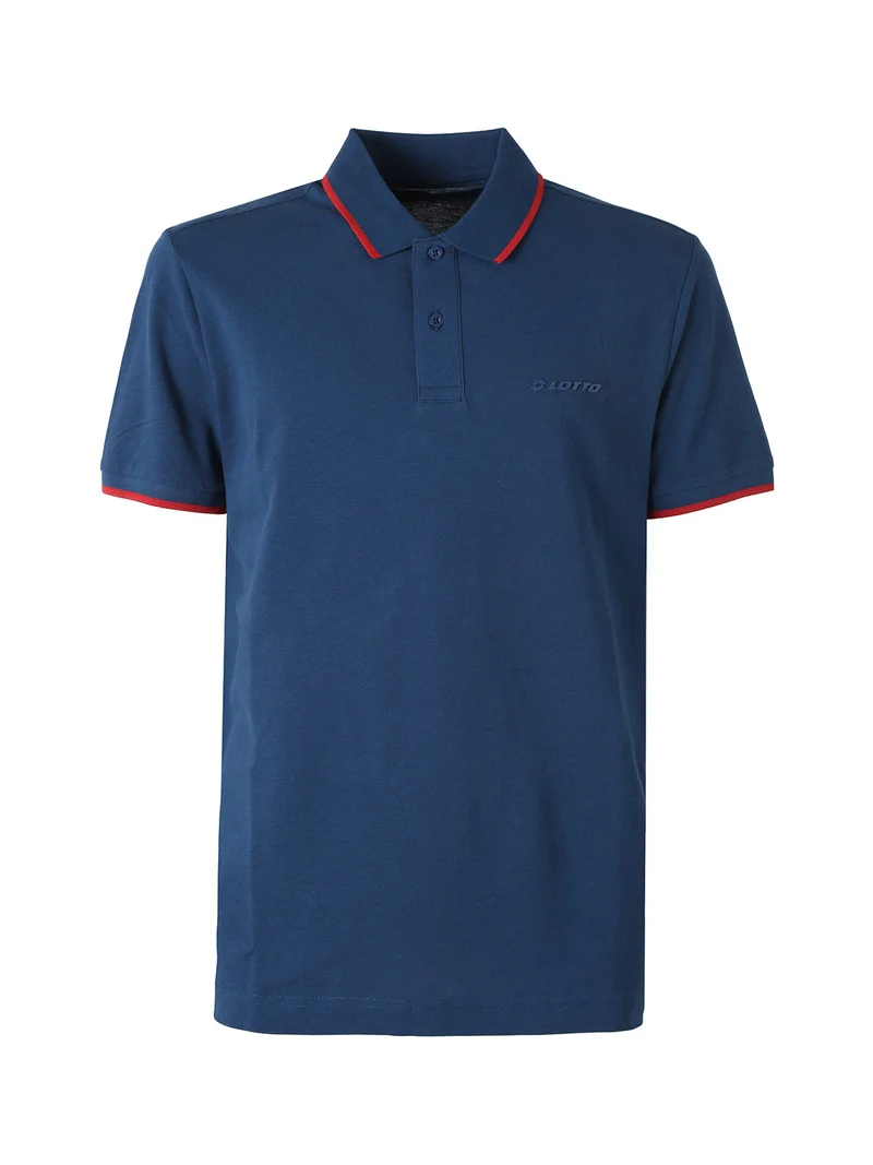 Polo da uomo in cotone a maniche corte - blu