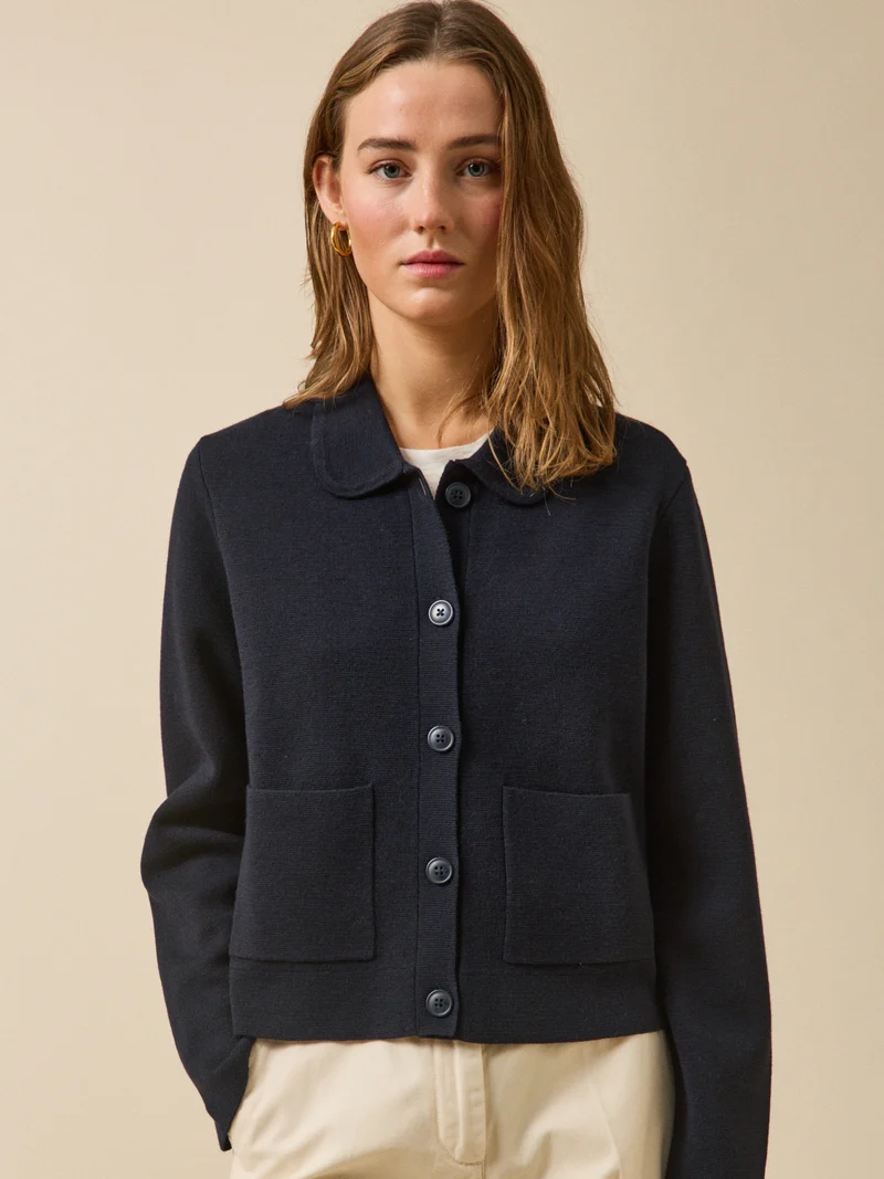Damen-Cardigan mit Hemdkragen