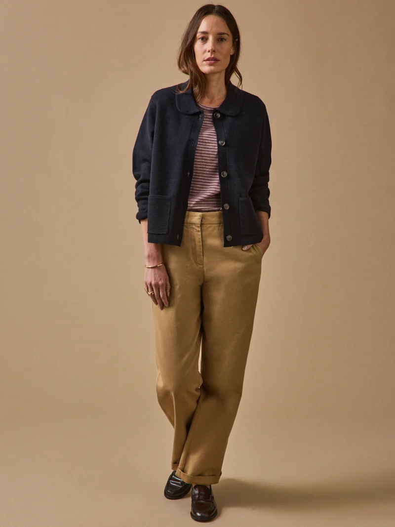 Damen-Cardigan mit Hemdkragen