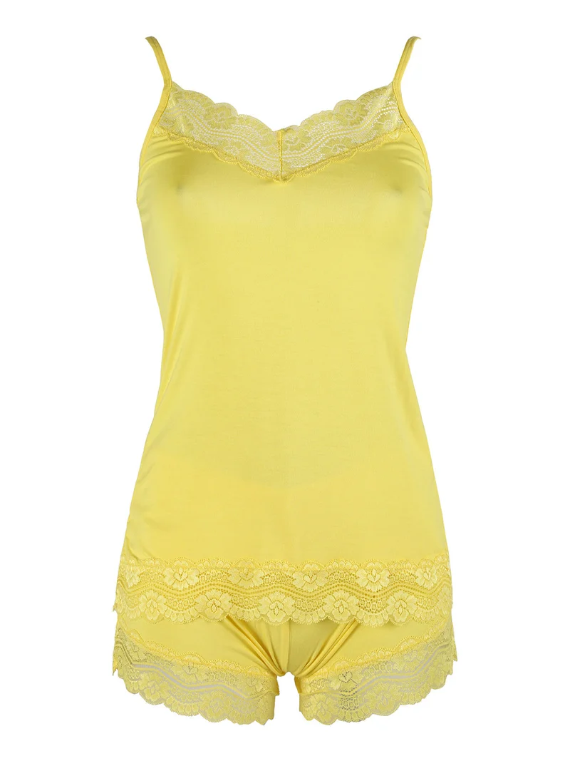 P0824C Completo intimo donna in bamboo - giallo