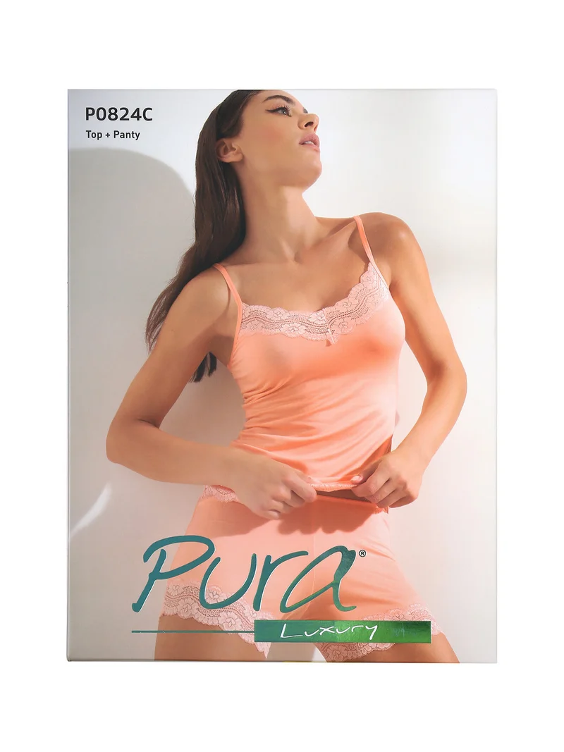 P0824C Completo intimo donna in bamboo - giallo