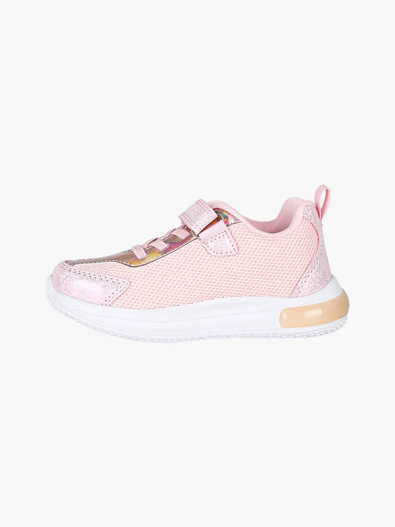 Sneakers da bambina con luci e cinturino a strappo - rosa