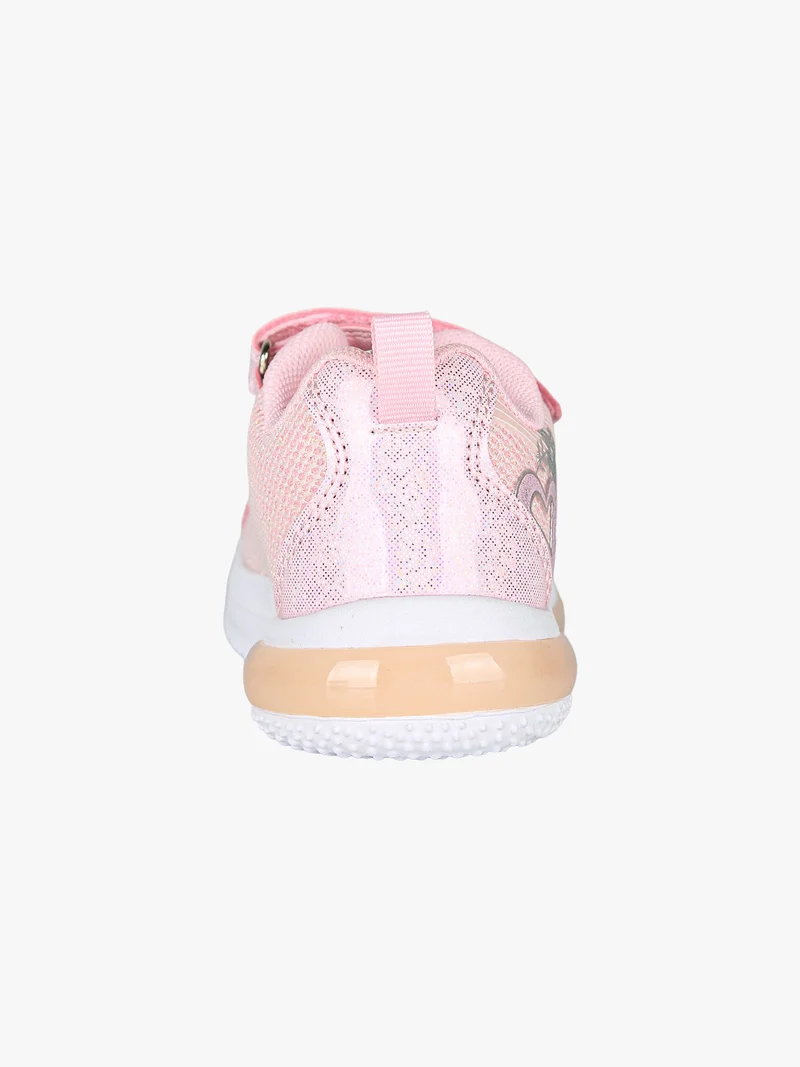 Sneakers da bambina con luci e cinturino a strappo - rosa