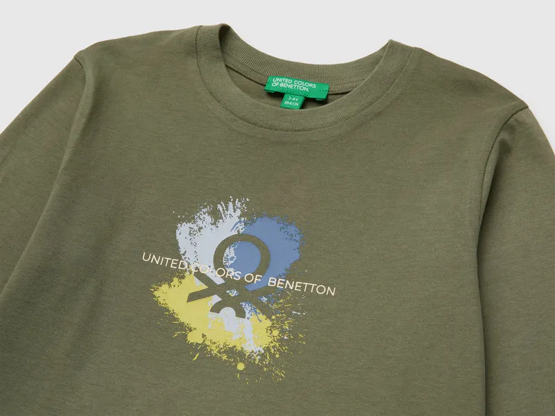 Langärmeliges T-Shirt mit Aufdruck