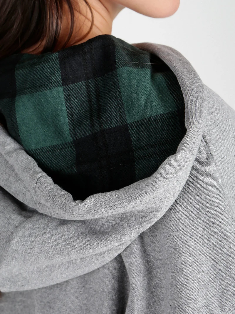 Felpa donna oversize con cappuccio - grigio