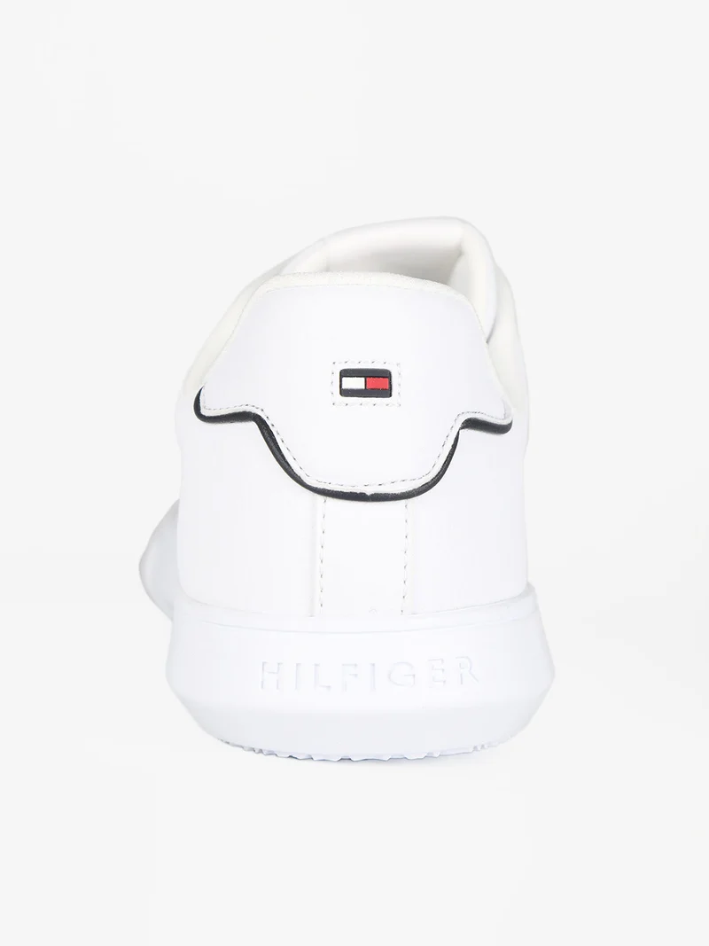Corporate Leather Cup Stripes Sneakers in pelle da uomo - bianco
