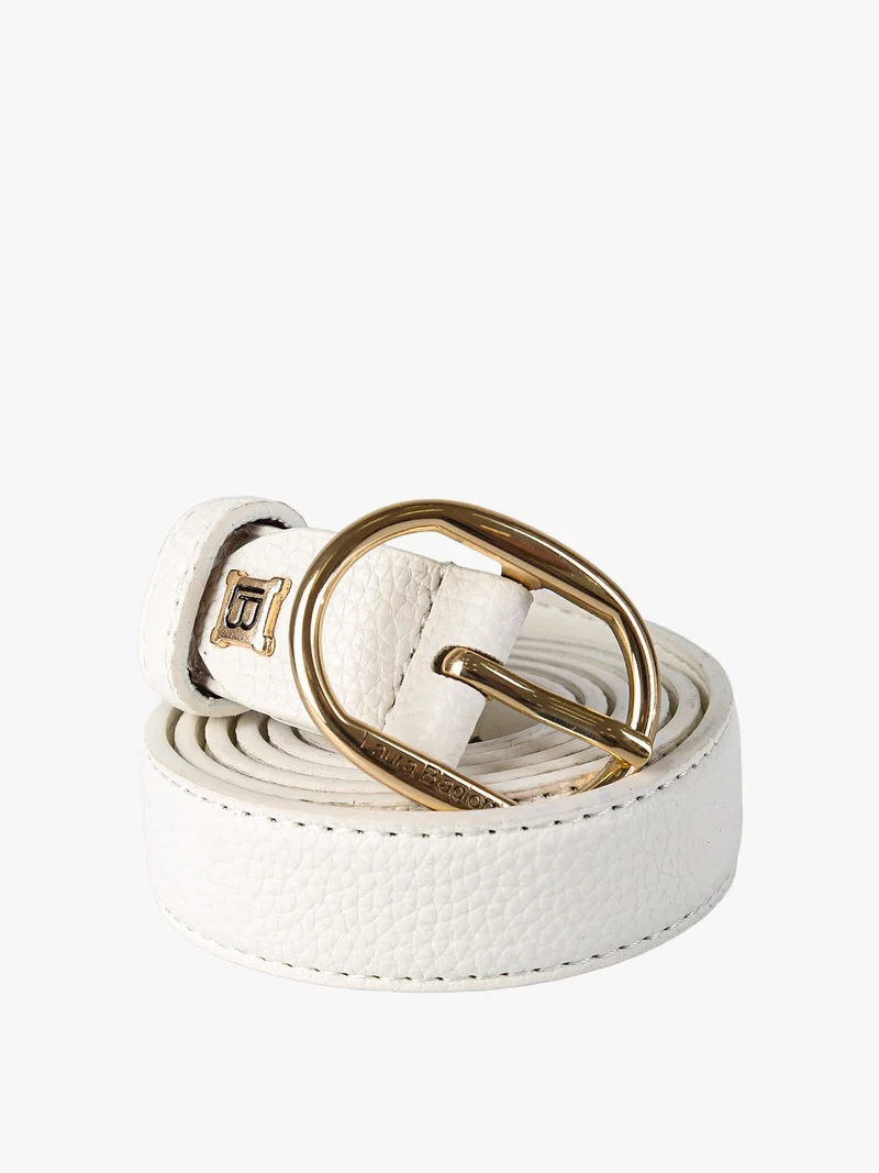 Cintura da donna in ecopelle martellata - bianco