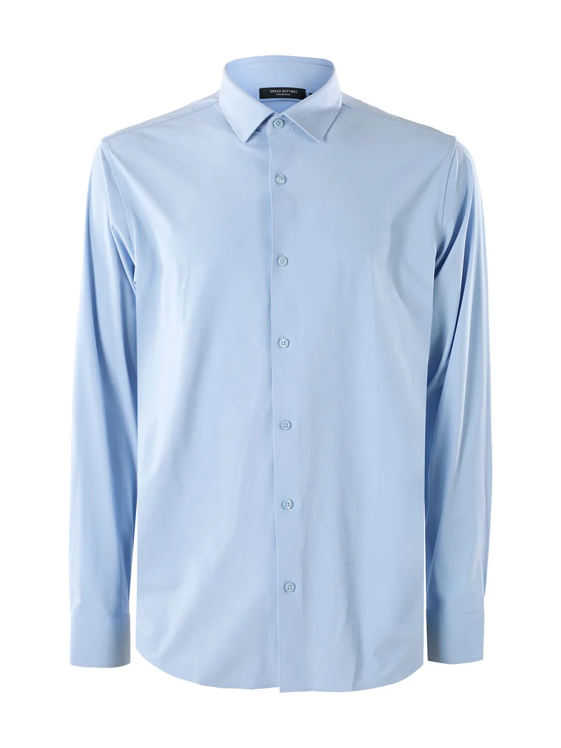 Camicia da uomo a maniche lunghe - azzurro