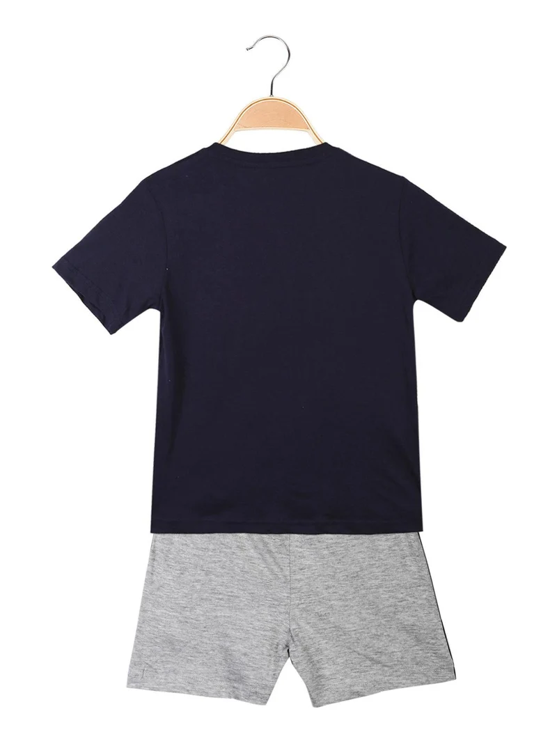 Pigiama corto bambino in cotone - blu scuro
