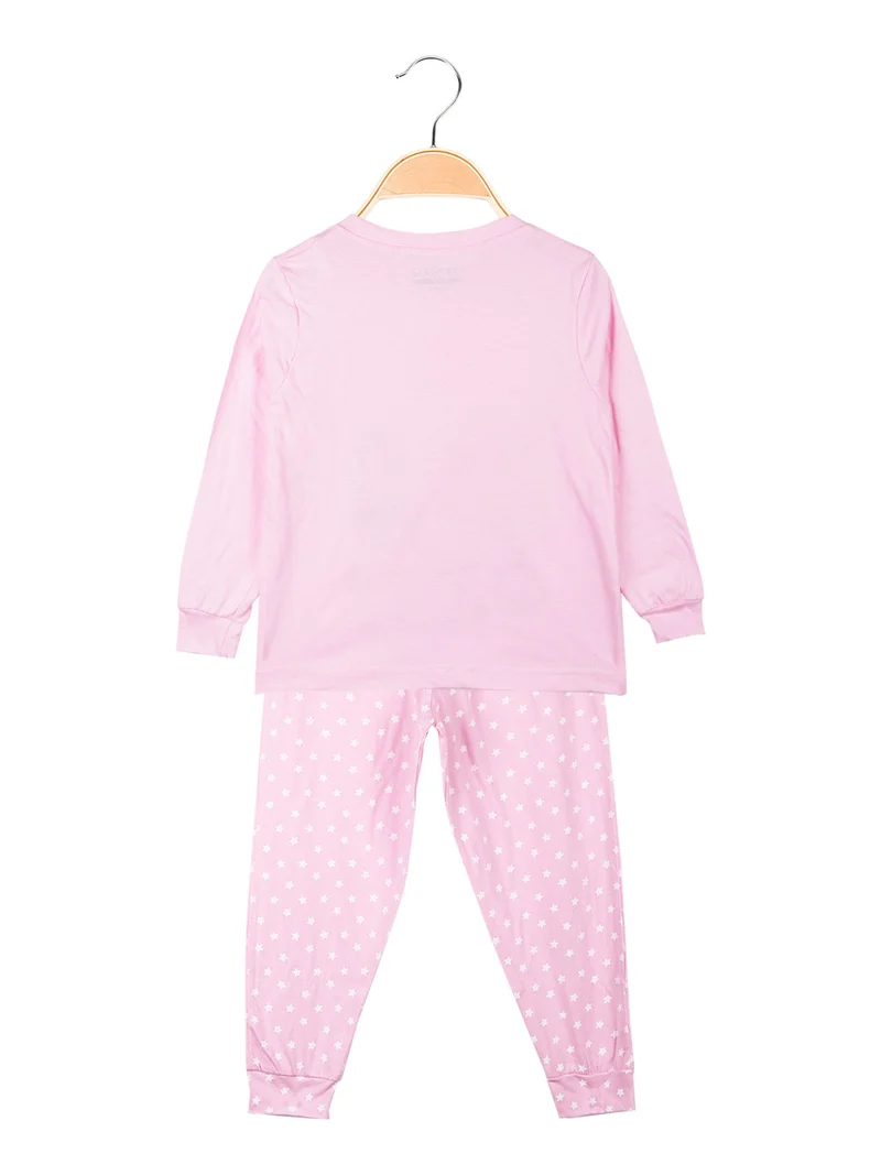 Pigiama lungo da bambina in cotone - rosa