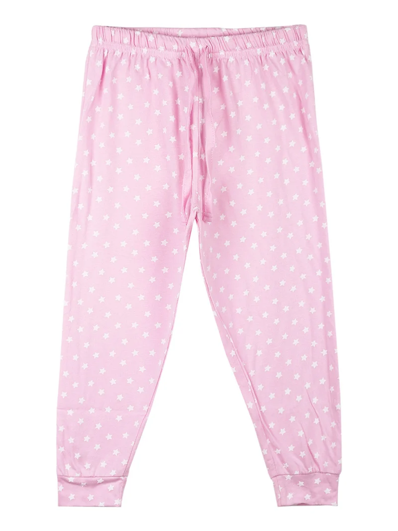 Pigiama lungo da bambina in cotone - rosa