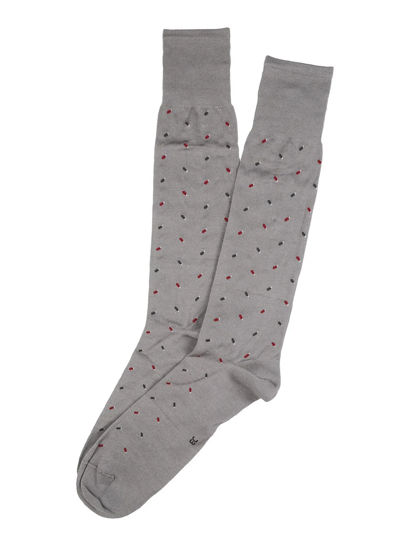 Calze lunghe da uomo in filo di scozia con stampe - grigio chiaro