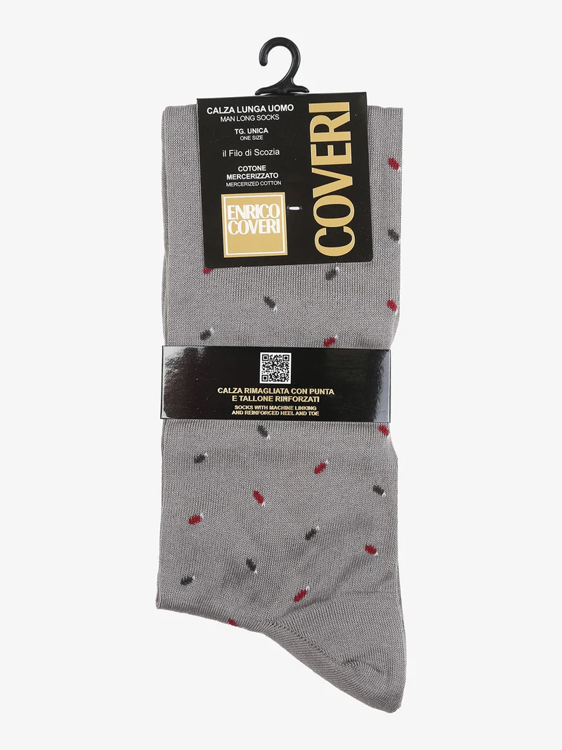 Calze lunghe da uomo in filo di scozia con stampe - grigio chiaro