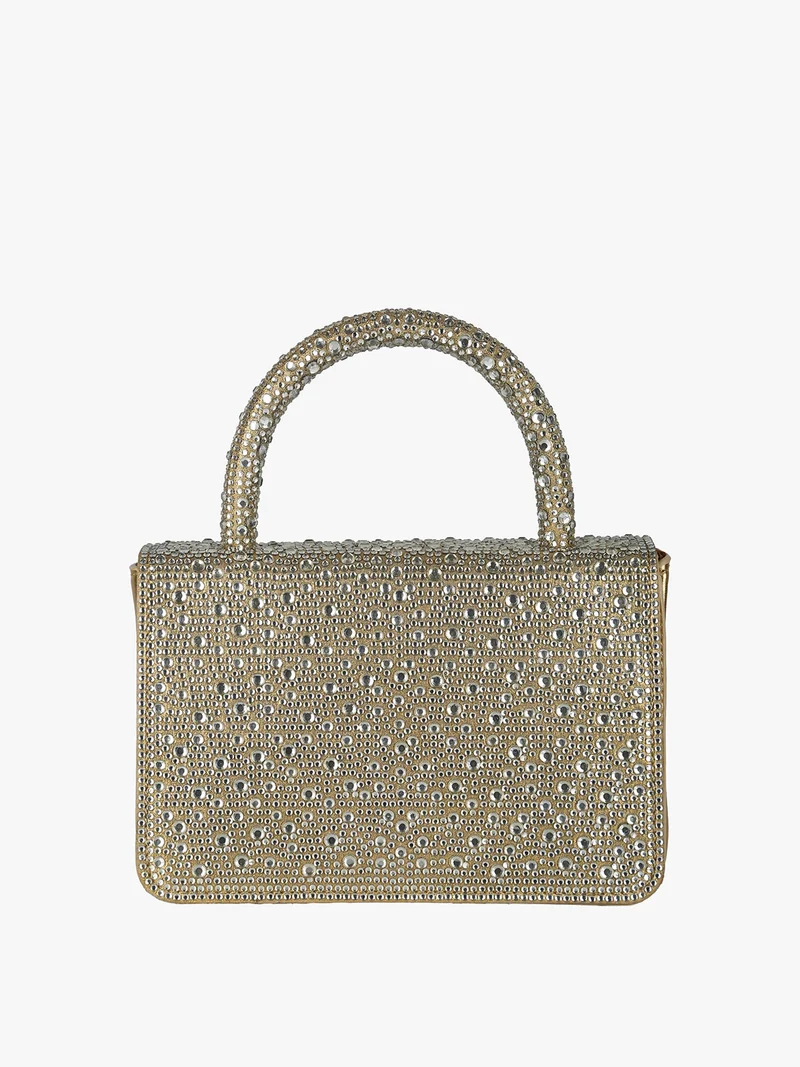 Borsa donna gioiello con strass - oro