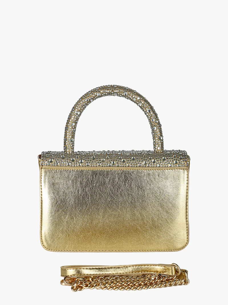 Borsa donna gioiello con strass - oro
