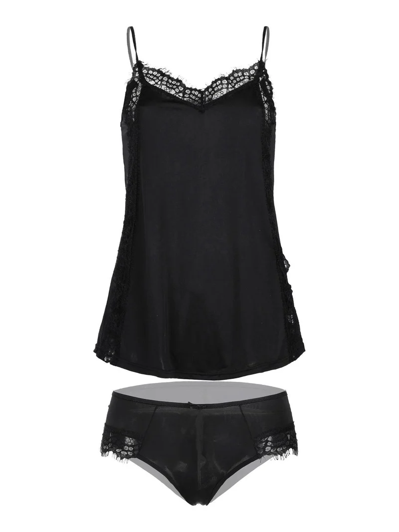coordinato intimo top+slip - nero