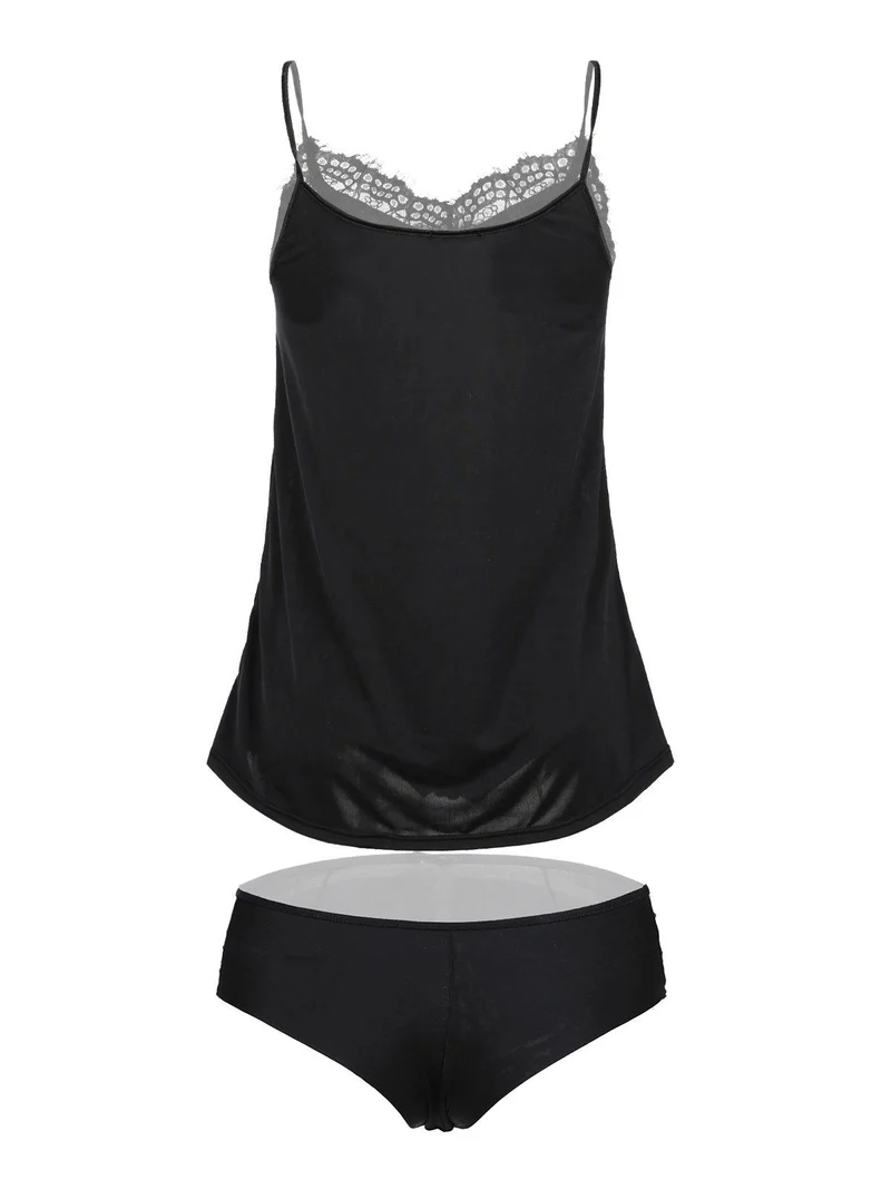 coordinato intimo top+slip - nero