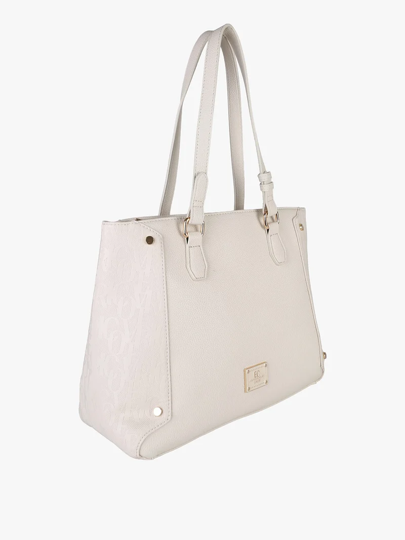 Borsa a spalla da donna in ecopelle - panna