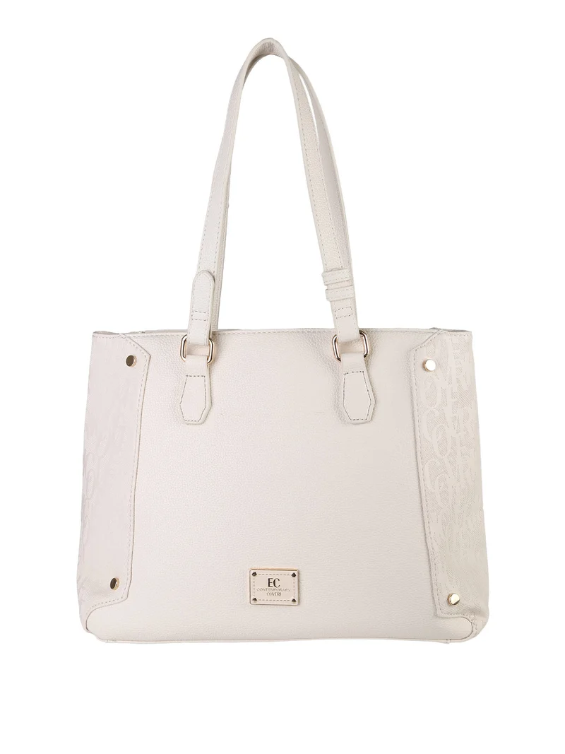 Borsa a spalla da donna in ecopelle - panna
