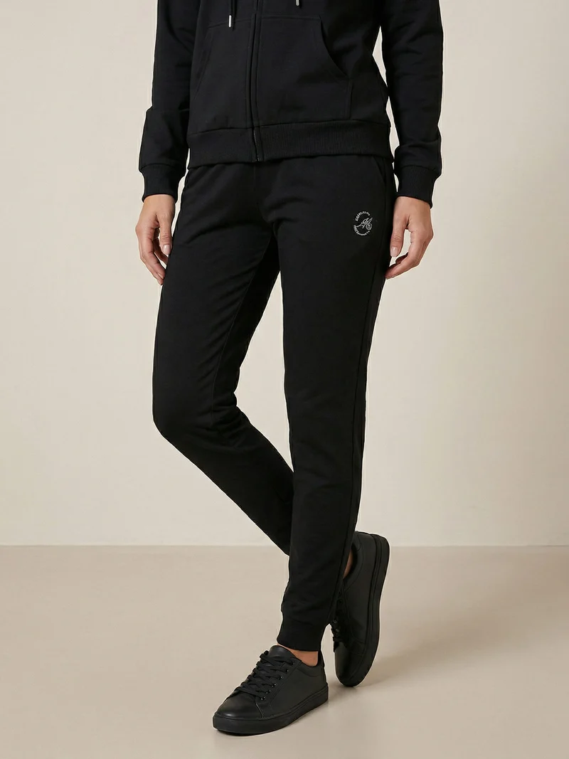 Pantaloni sportivi da donna in cotone - nero