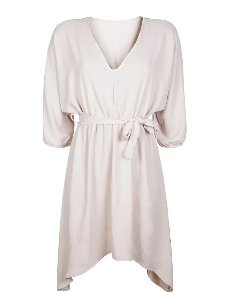 Vestito donna con cintura - beige