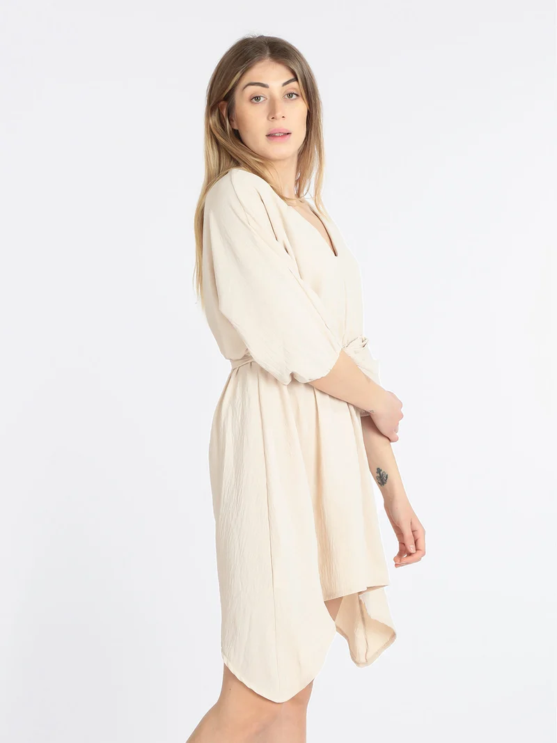 Vestito donna con cintura - beige