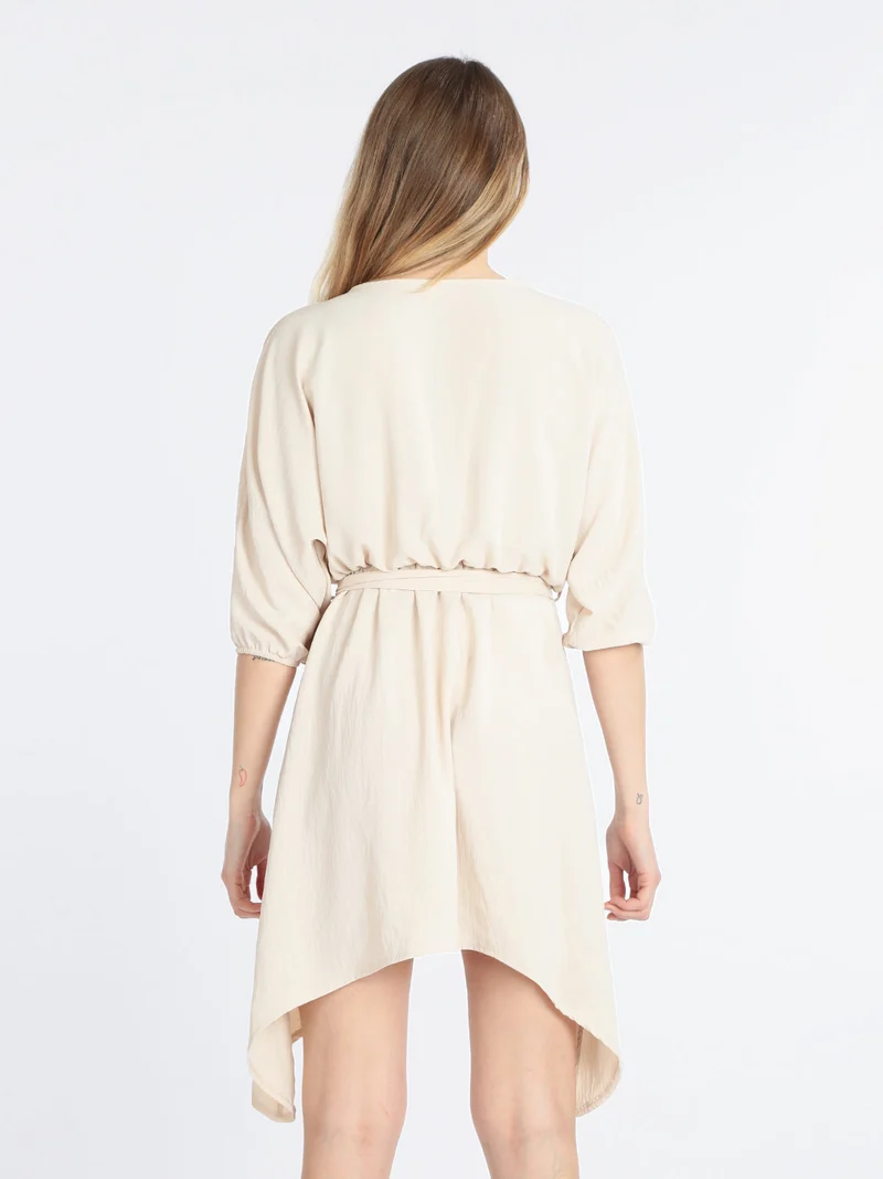 Vestito donna con cintura - beige
