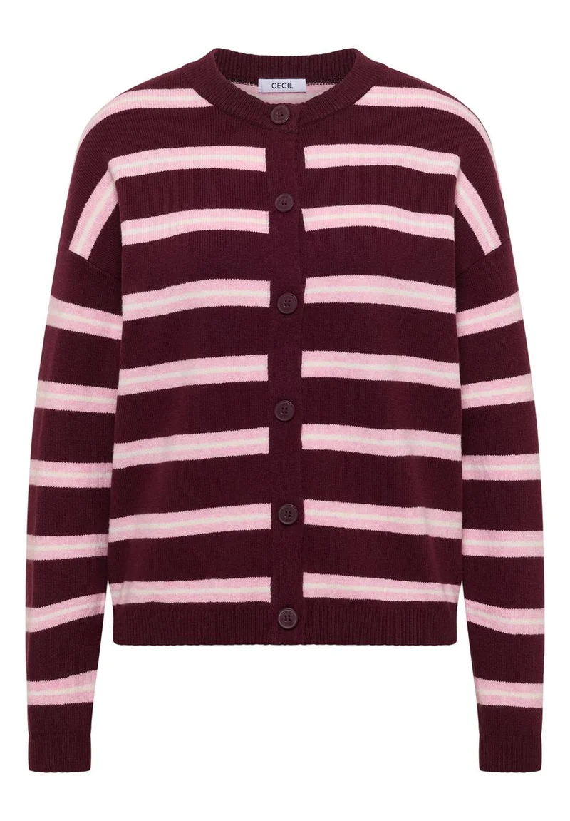 Cardigan mit Rundhals und Streifen
