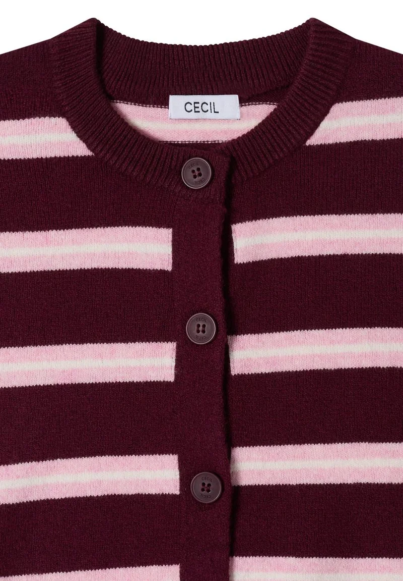 Cardigan mit Rundhals und Streifen