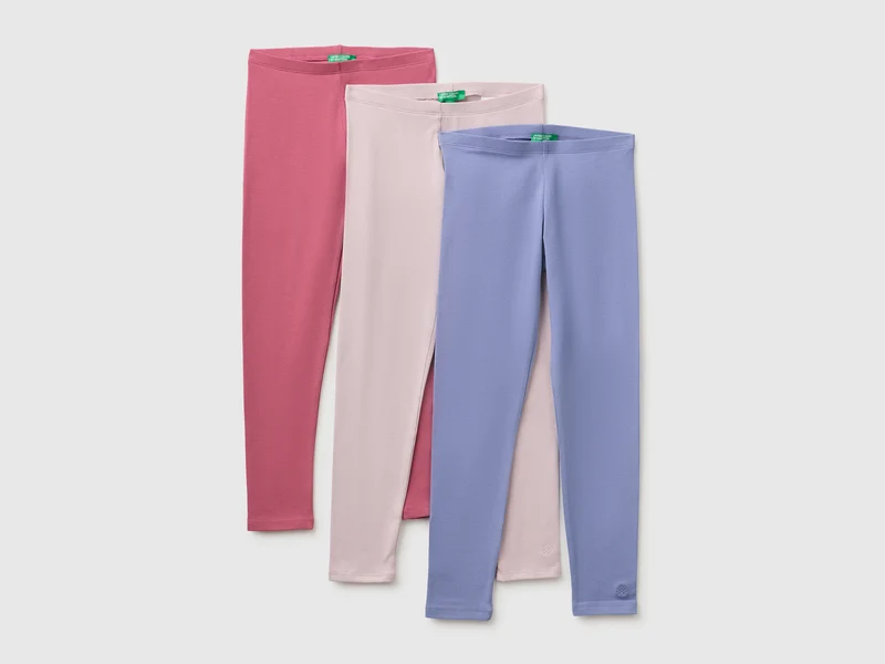 Drei Leggings aus Stretch-Baumwolle