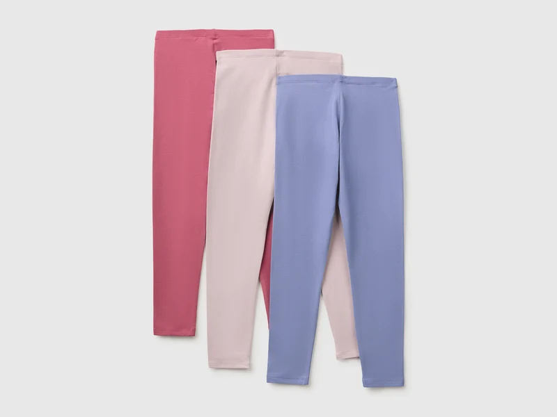 Drei Leggings aus Stretch-Baumwolle