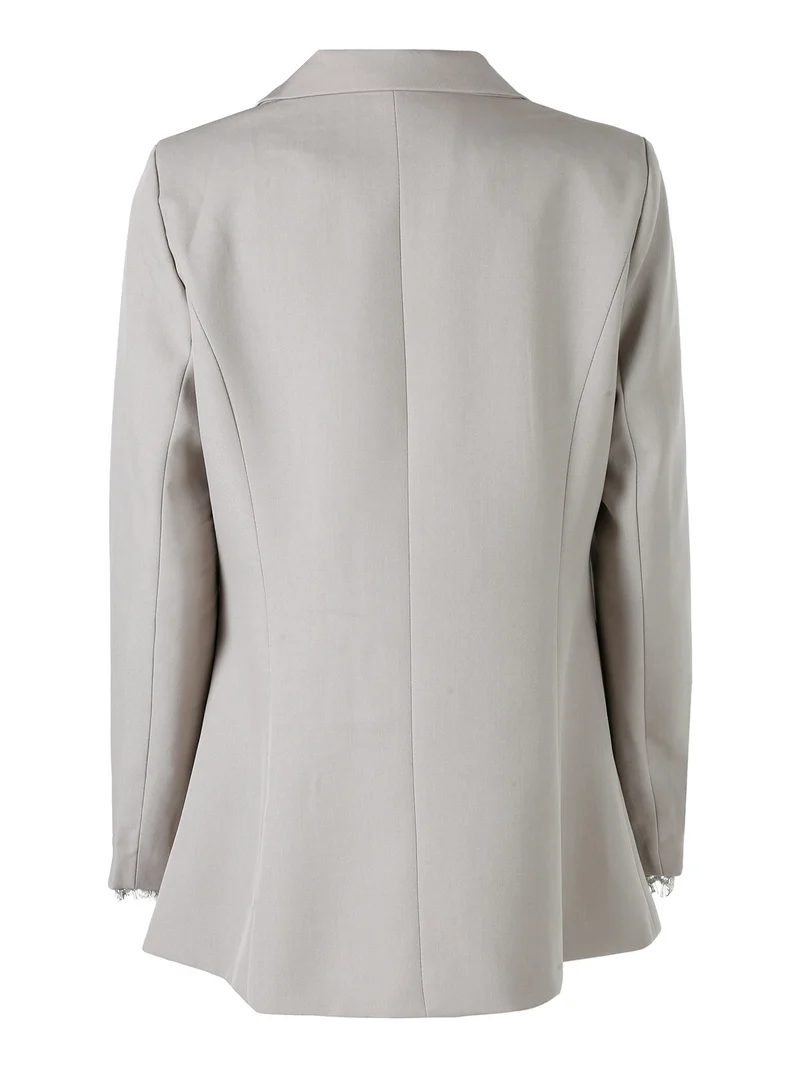 Blazer donna con chiusura a doppiopetto e dettagli in pizzo - beige