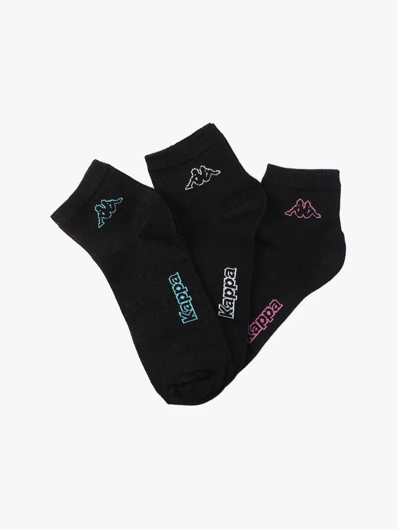 Calze in cotone donna con logo. Confezione da 3 paia - nero