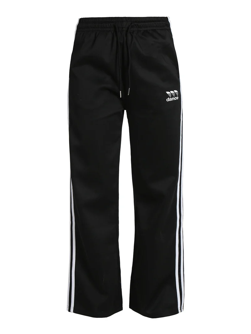 Pantaloni tuta da donna con strisce laterali - nero