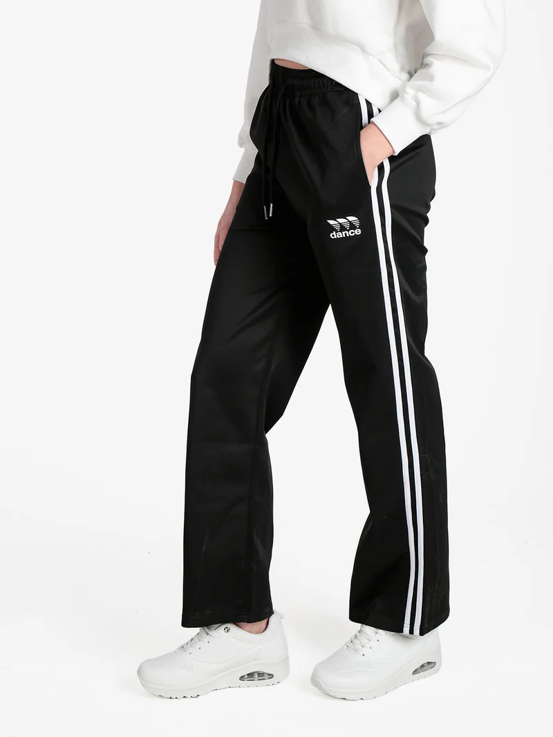 Pantaloni tuta da donna con strisce laterali - nero