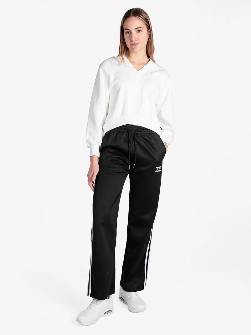 Pantaloni tuta da donna con strisce laterali - nero