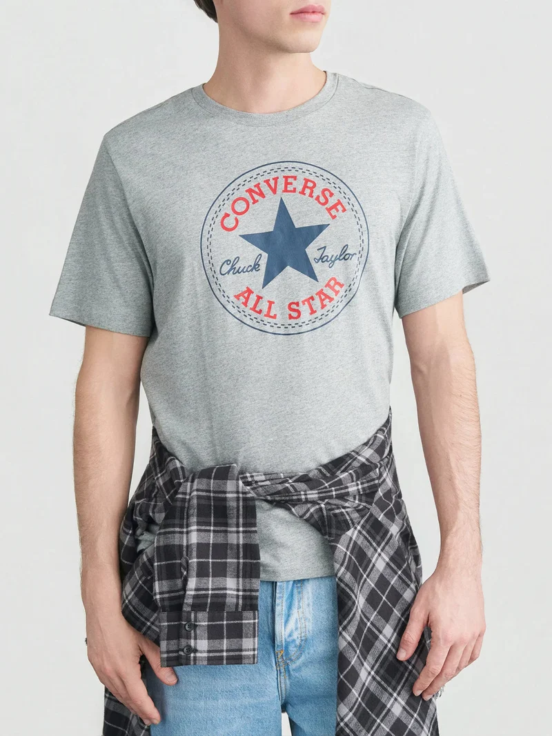 CHUCK PATCH TEE t-shirt da uomo in cotone con stampa logo - grigio