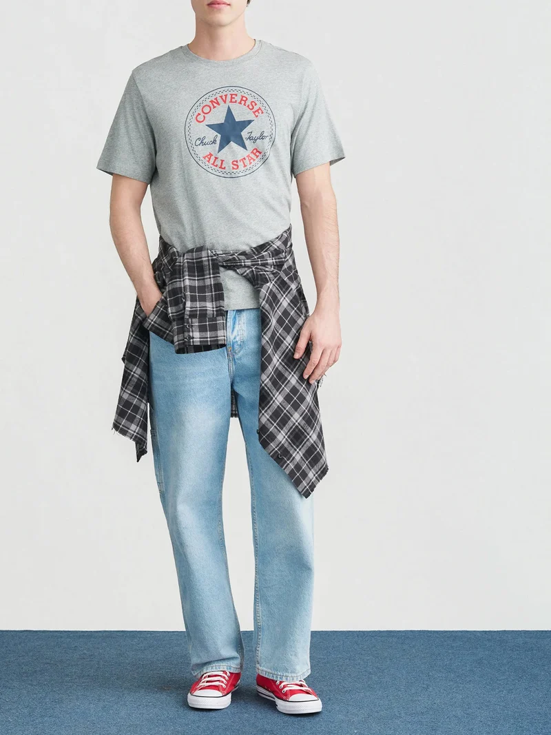 CHUCK PATCH TEE t-shirt da uomo in cotone con stampa logo - grigio
