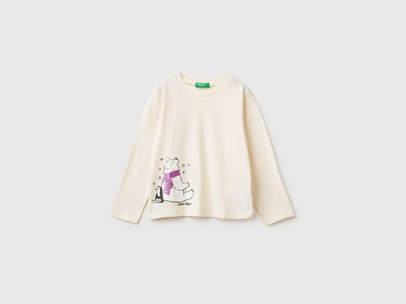 T-Shirt mit Glitzer-Print