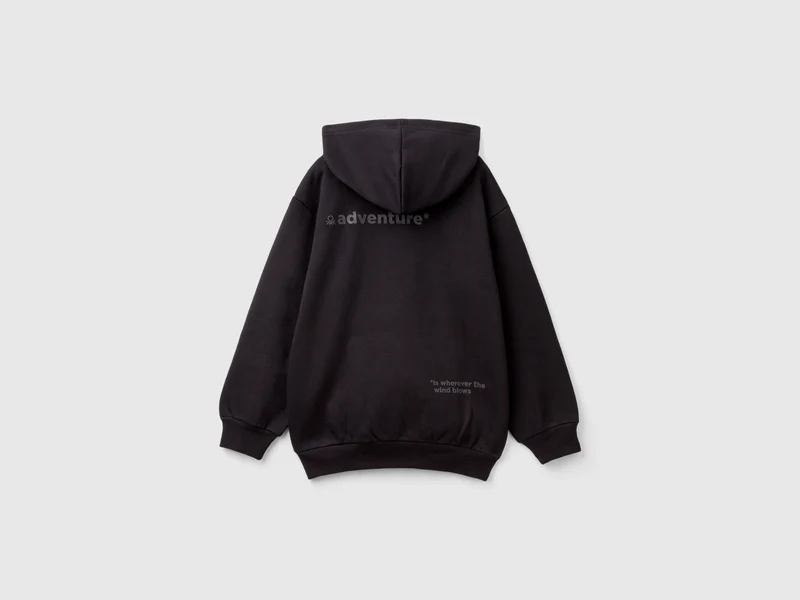 Sweater mit Reißverschluss und verdicktem Druck