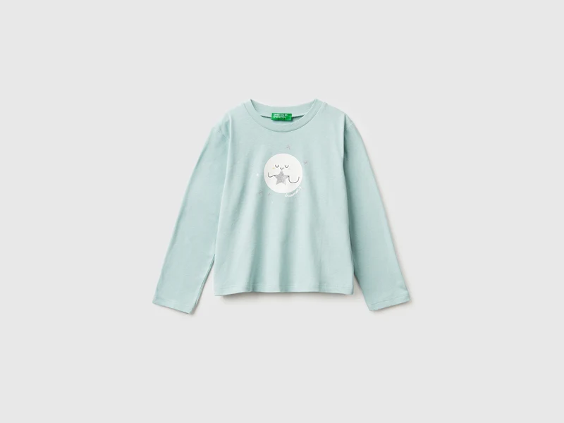 T-Shirt mit Glitzer-Print
